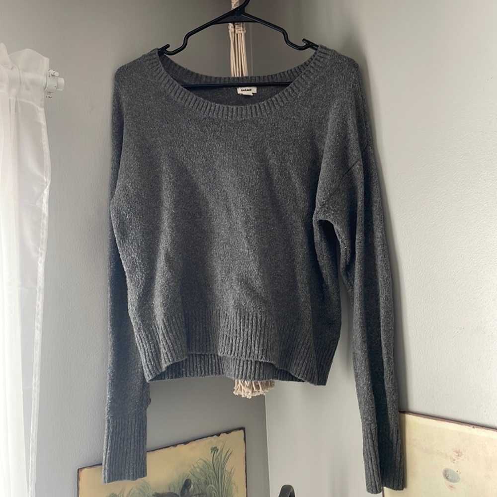 Gray Cropped Sweater